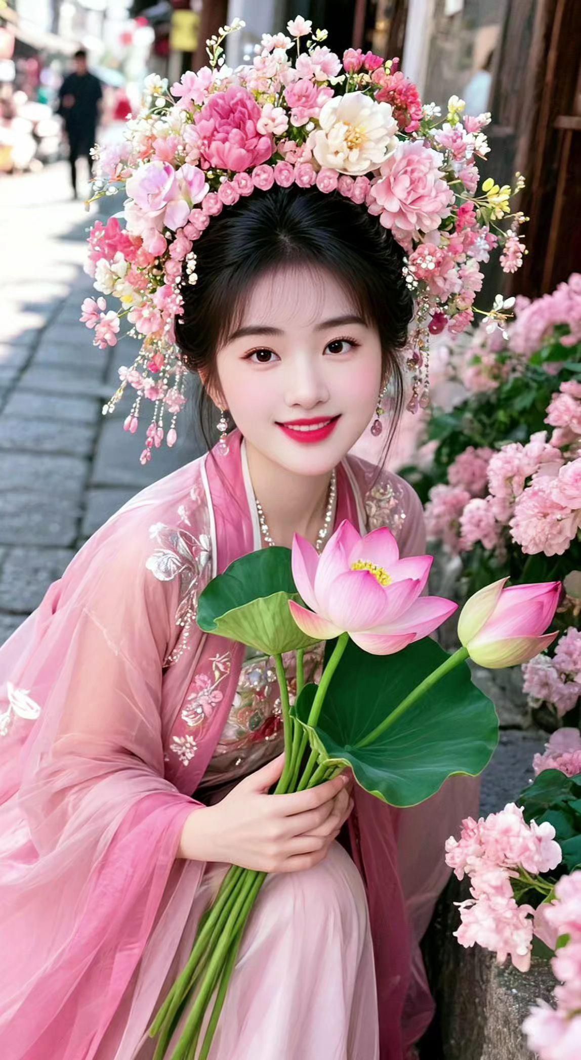 AI粉荷古风照 抖音ai创作