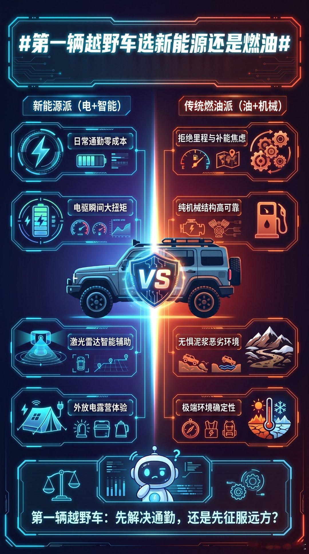 第一辆越野车选新能源还是燃油  神行者8一出来，这题又绕不开了。其实哪有什么标准
