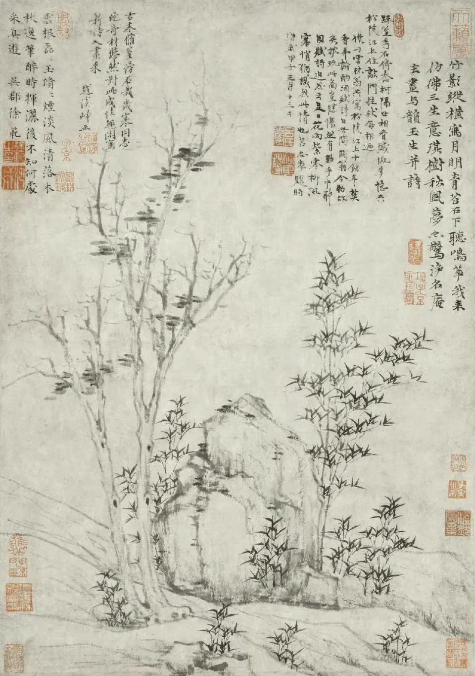 【琪树秋风图】倪瓒 ​​​