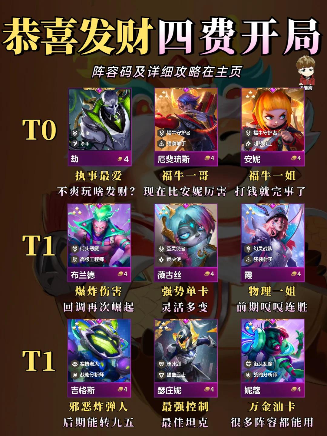 恭喜发财四费开局排行及过渡思路