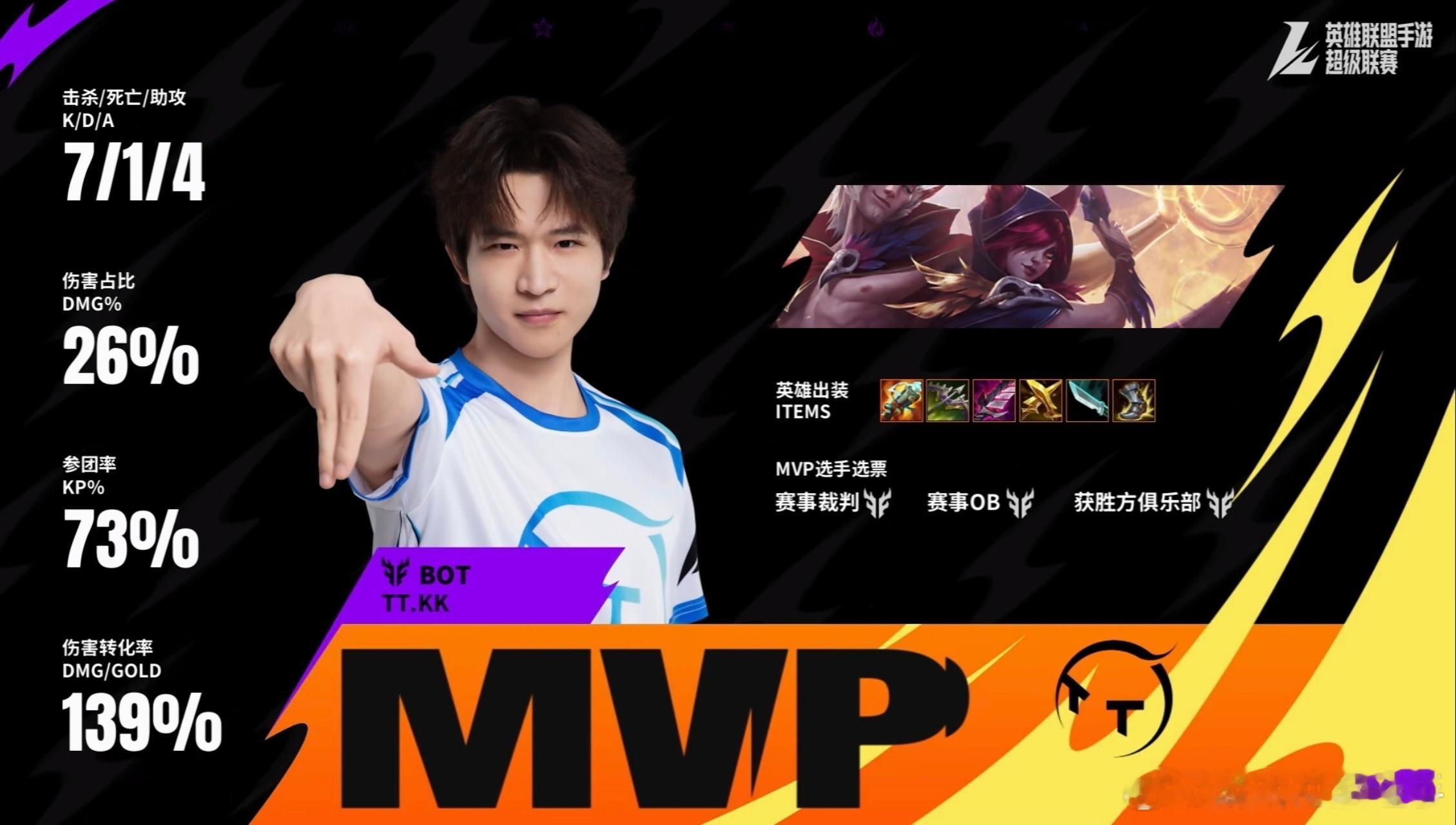 英雄联盟手游超级联赛 WHG  0-2  TTMVP : TT.KK的霞！十分钟