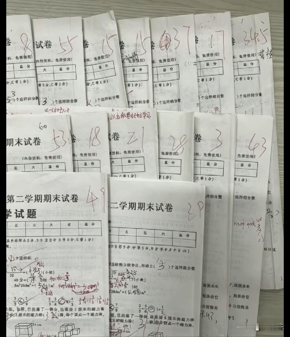 我不发疯，谁发疯？看了这些试卷分数后，你们有什么感想？