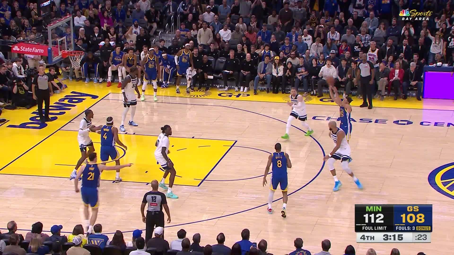 库里三分！森林狼vs勇士