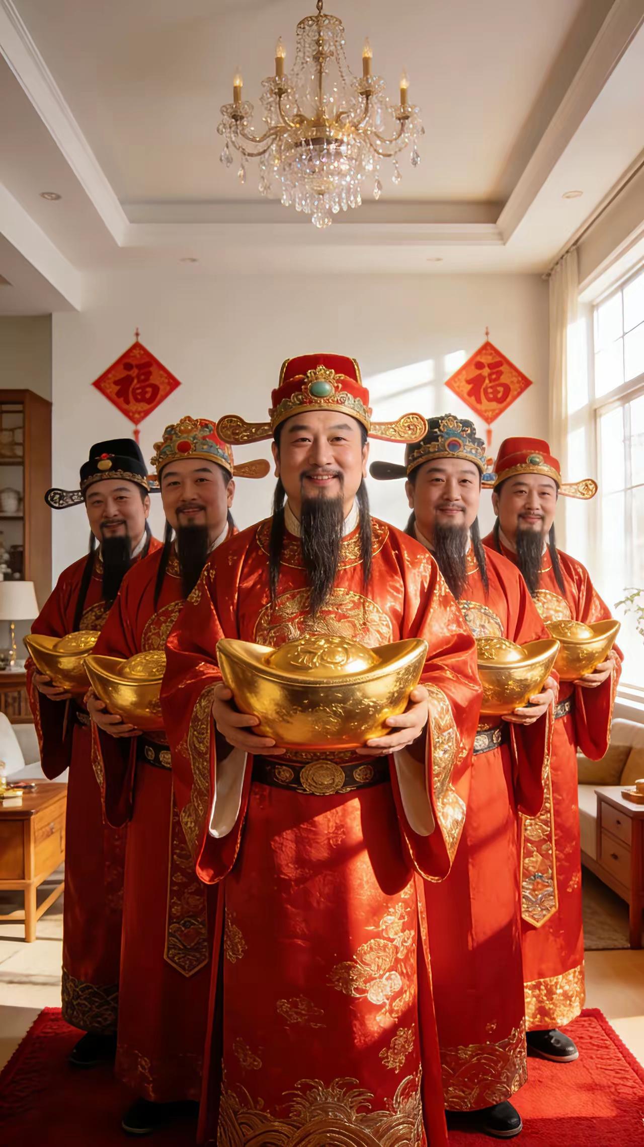 五路财神爷到了，请接纳