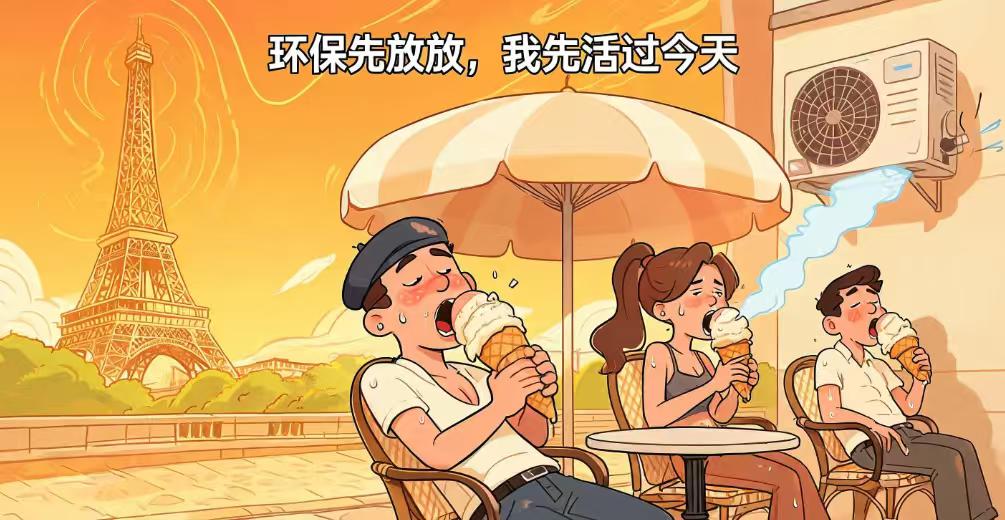 40度高温下，法国人的环保信仰崩塌了？
当巴黎气温飙升至40.9摄氏度，刷新当地