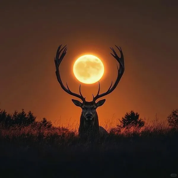 美图欣赏——草原羚羊与月亮