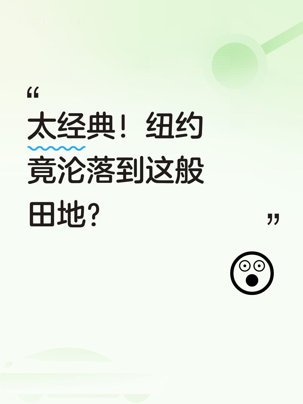 太经典也太令人窒息了！曾经辉煌的纽约，如今竟沦落到这般田地？实在让人唏嘘不已 。