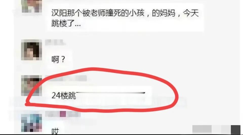 心痛！武汉小学生被撞身亡后，其妈妈也从24楼跳下自杀了，这个家彻底散了！
罪魁祸