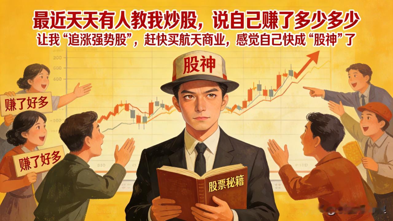 最近天天有人教我炒股，说自己赚了多少多少，让我“追涨强势股”，赶快买航天商业，感