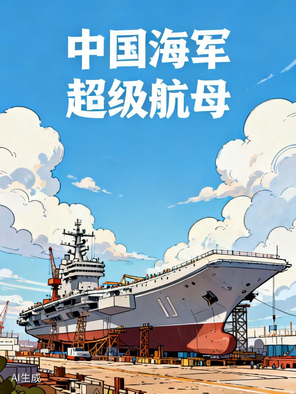 即将合拢？长度超330米，＂世一航＂石锤，中国海军超级航母到来
在中国海军的发展