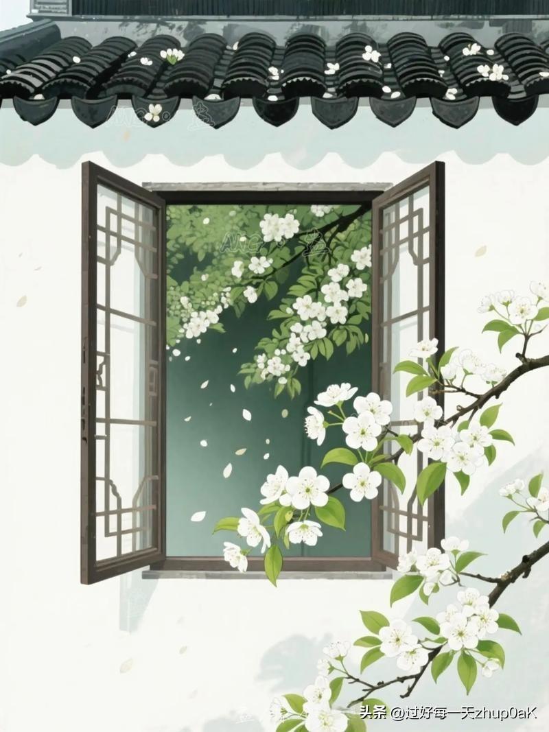 《竹窗》
——宋·释绍昙
密叶节金点碧沙，
月和梅影冷移来。
香岩瓦砾徒抛掷，