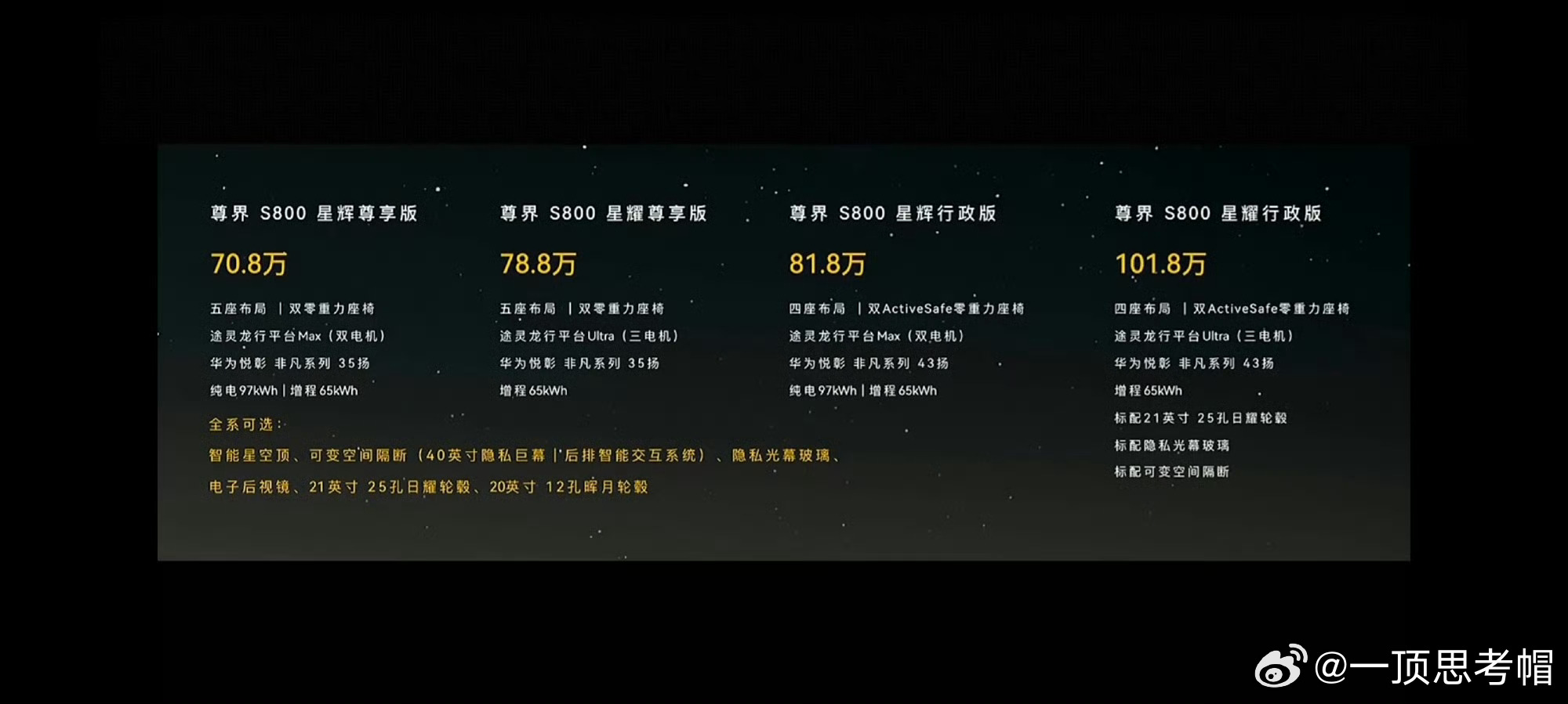 春节之前就听人说过70万，没有想到是真的。希望它卖得更贵一点，尊界S800太便宜