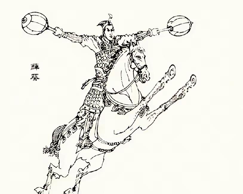 金锤驸马薛葵来到定海关下讨敌要阵，从关上冲出一支人马，马上端坐一位姑娘...