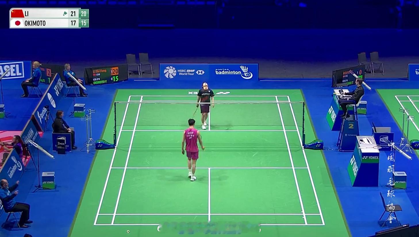 男单 1/8赛李诗沣(1) 21-17 21-15 冲本优大李诗沣晋级八强！！2