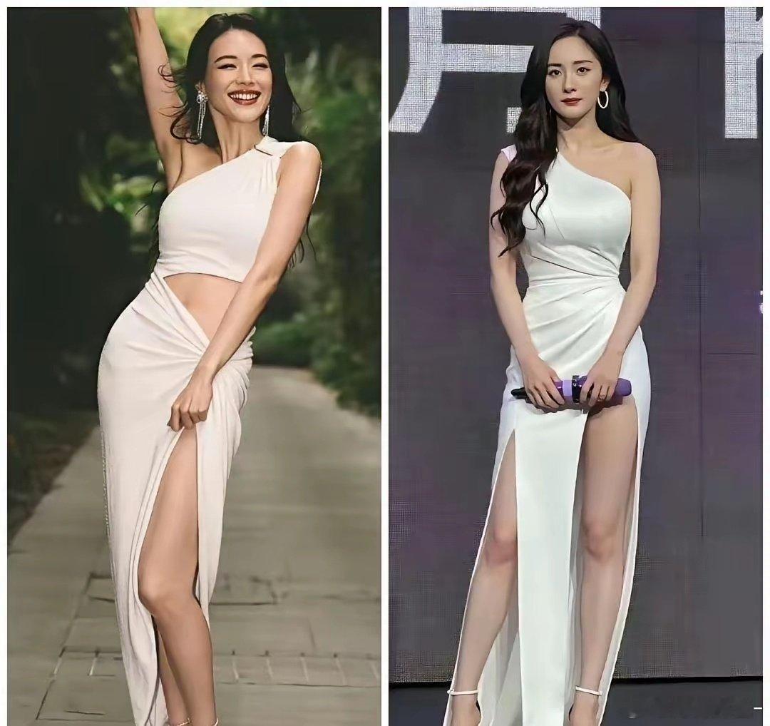 舒淇和杨幂，两位大美女竟然穿过类似的衣服，看来美女的眼光都是一致的啊 