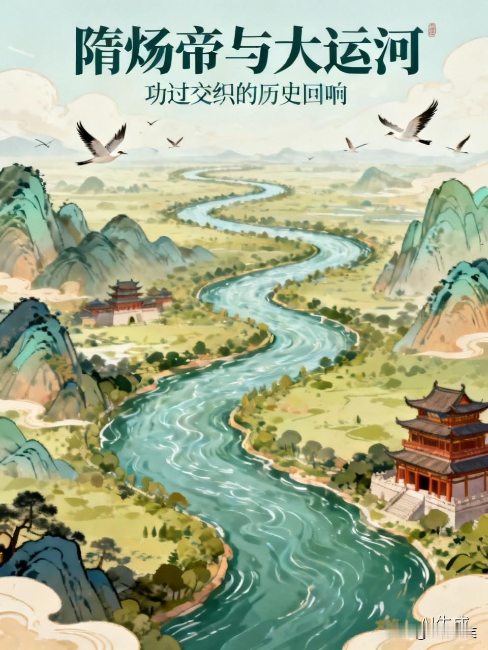 大运河是隋炀帝的功过两面镜。征发百万民夫，白骨露野，民生凋敝，这是过；但贯通南北