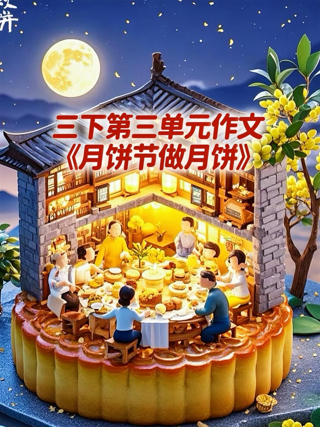 《月饼节做月饼》 优秀范文来了。家长必读，小学三年级下册第三单元习作《...