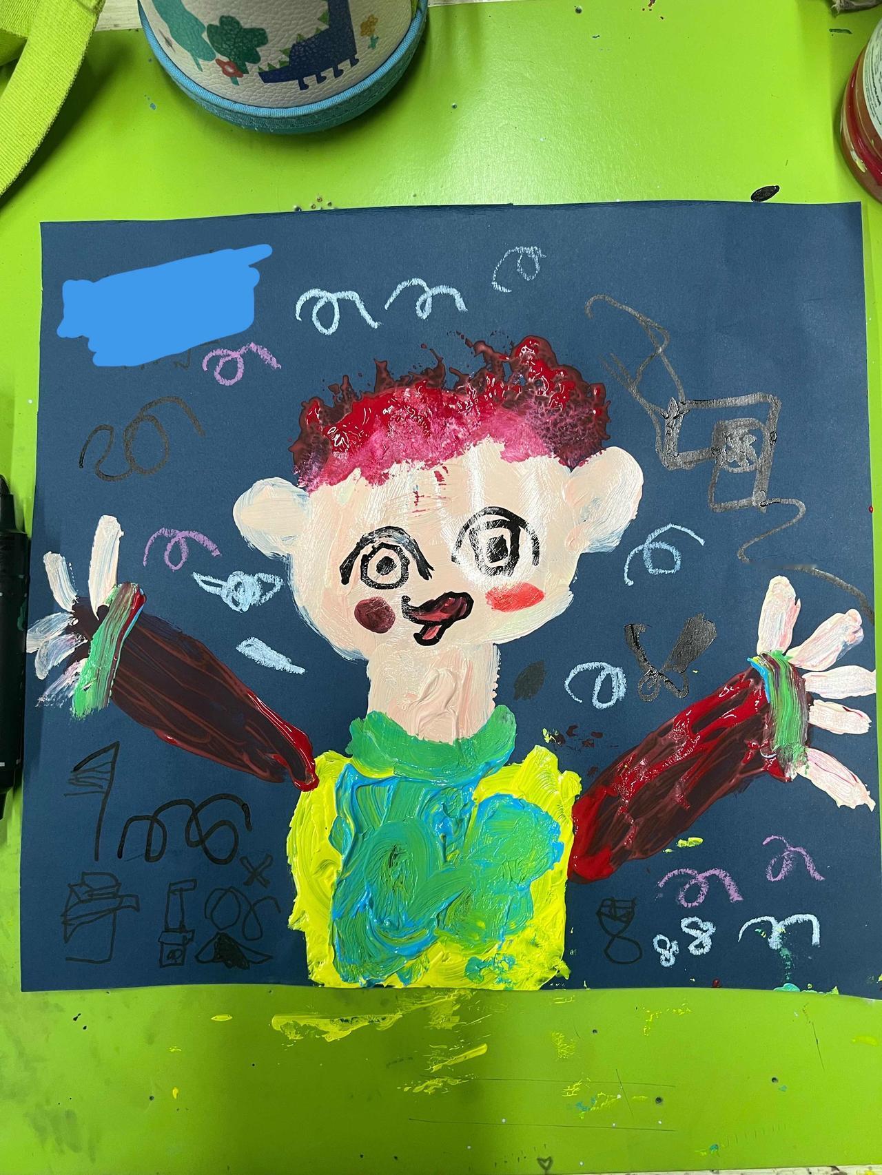 登登小朋友画的人物，还可以不