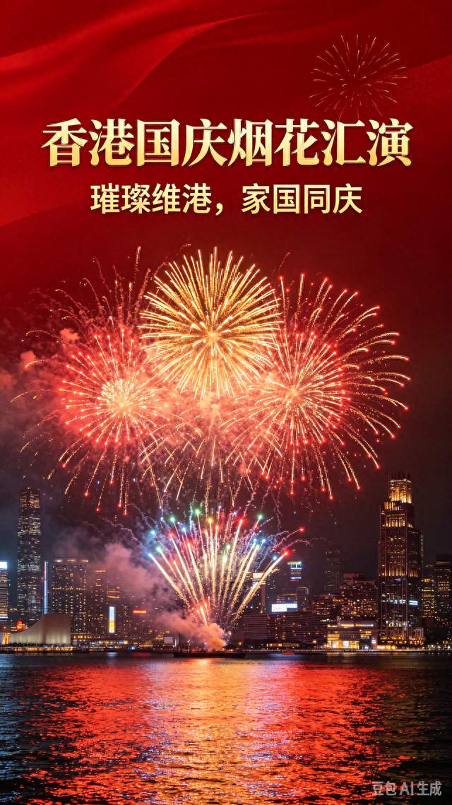 绝美刷屏！香港国庆烟花汇演绽放维港，家国庆氛围感拉满