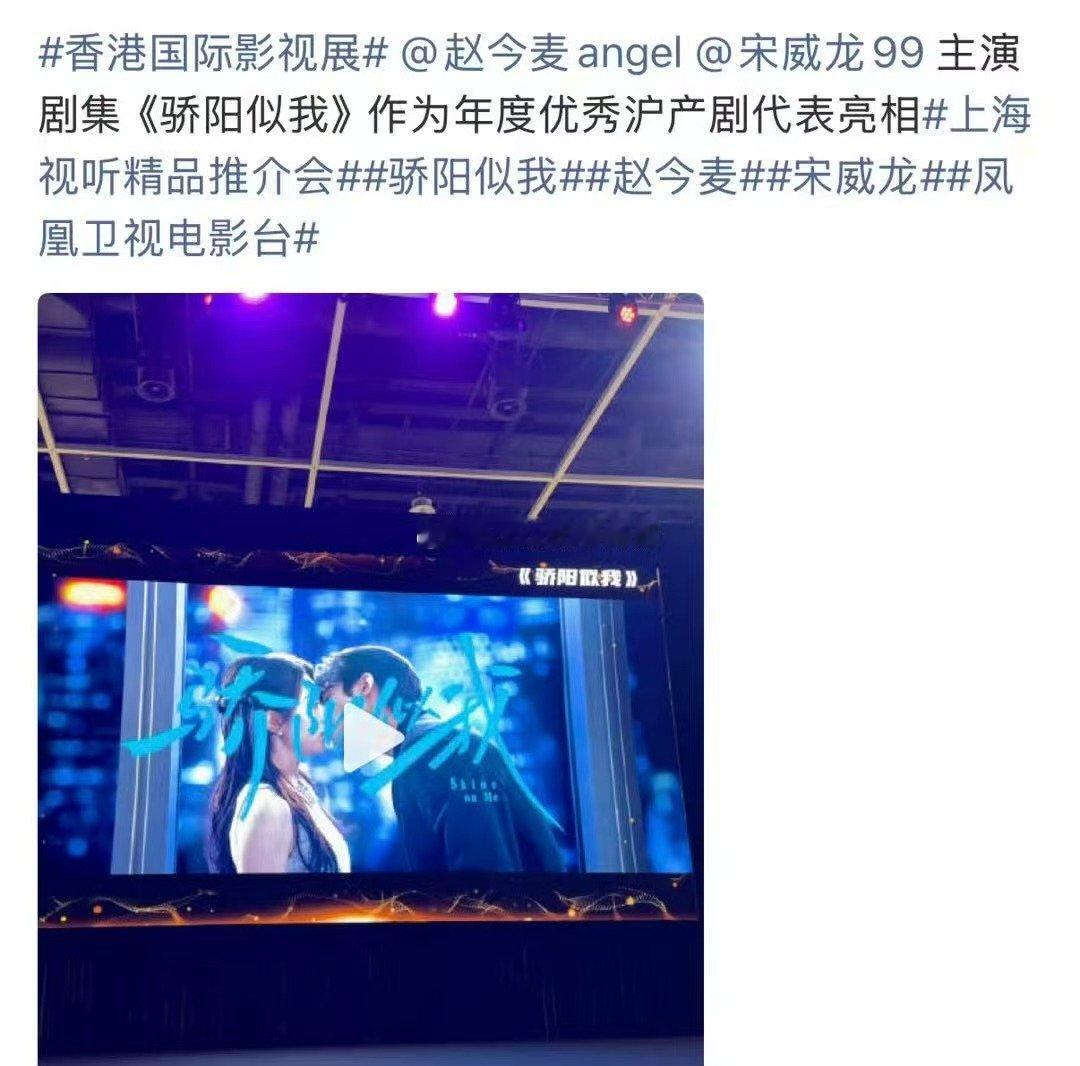 年度优秀沪产剧代表香港国际影视展年度优秀沪产剧《许我耀眼》：赵露思、陈伟霆。《骄