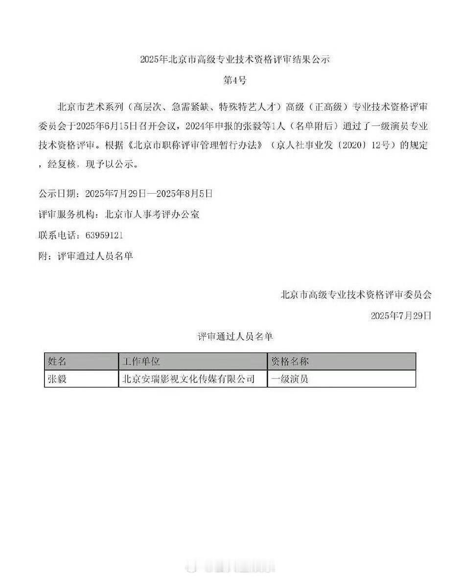 恭喜张译正式获评国家一级演员了张译正式通过国家一级演员评审 ​​​
