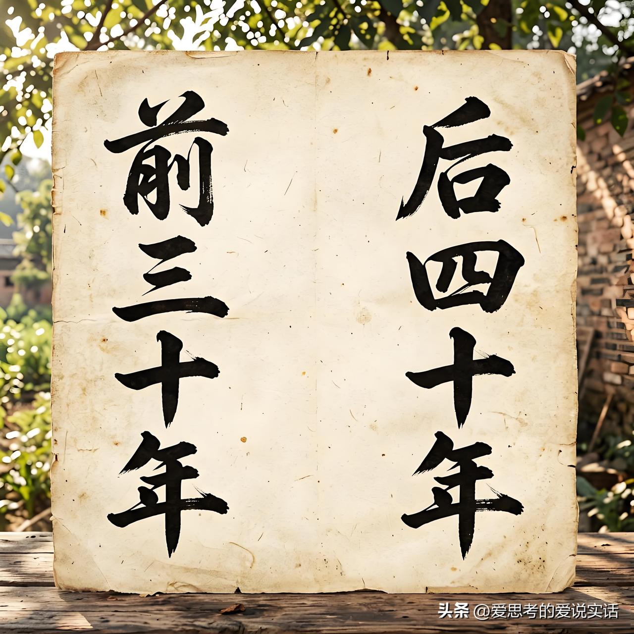 不管是国家还是咱普通老百姓，都没有全盘否定前三十年，因为前三十年和后四十年都是共