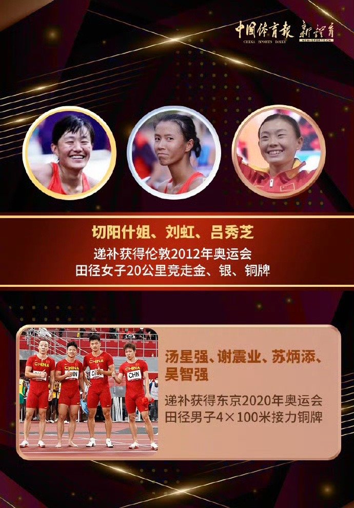 【#中国田径运动员递补奥运奖牌仪式#[话筒]】#中国男子田径队正式递补东京奥运会