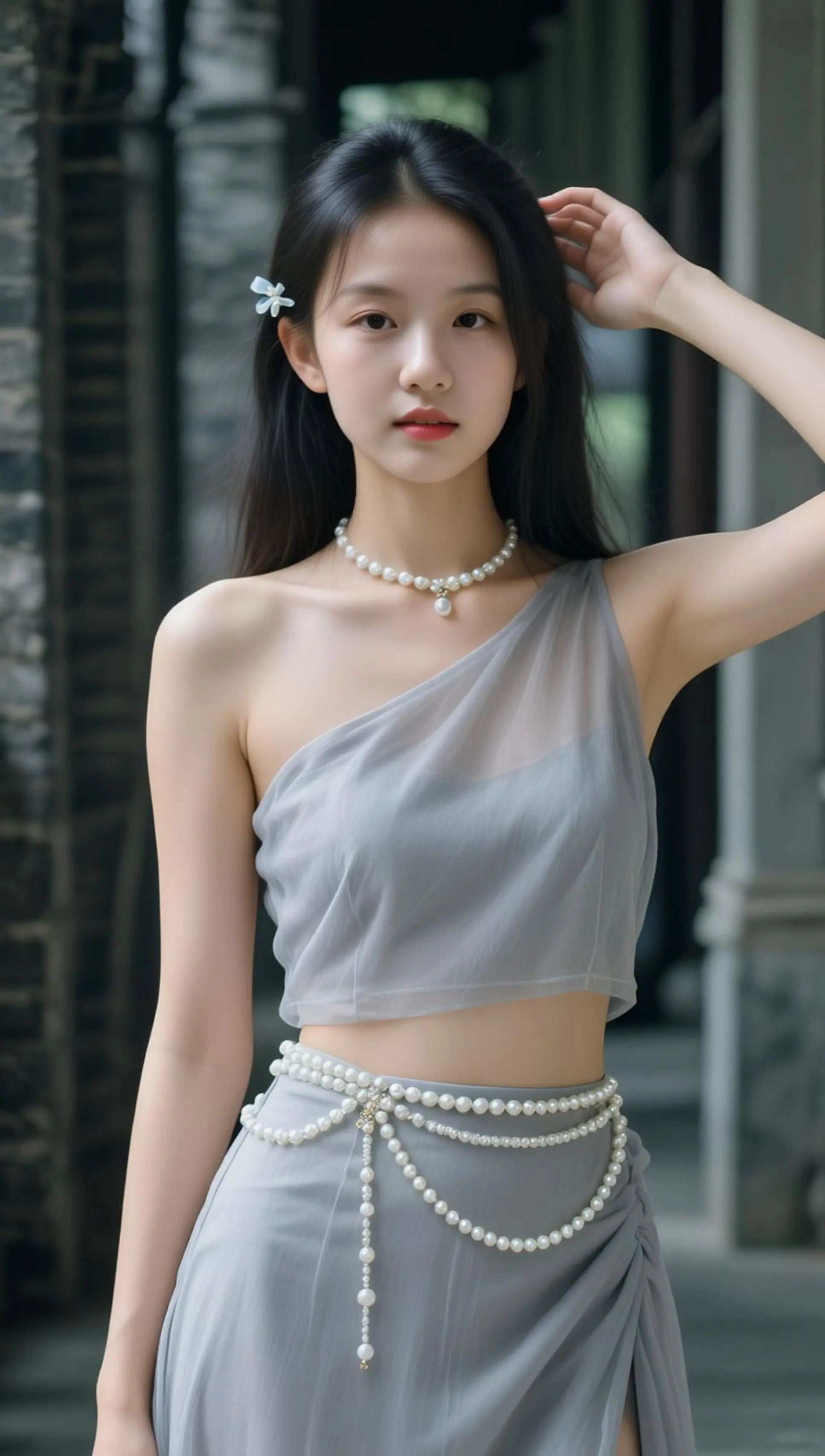 AI单肩纱裙写真 随变ai随便玩