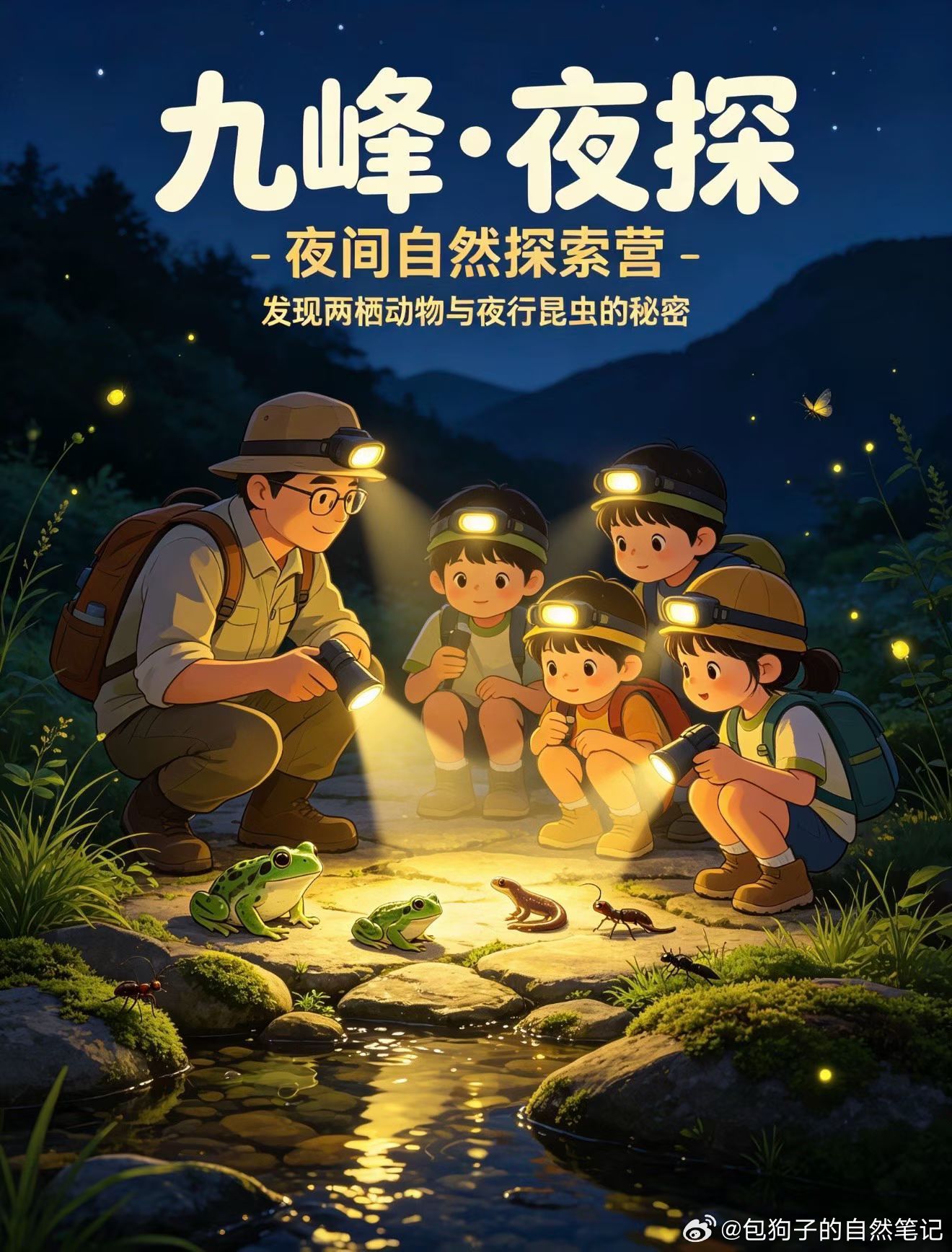今晚夜探继续开课阁阁蛙包子老师的自然课 ​​​