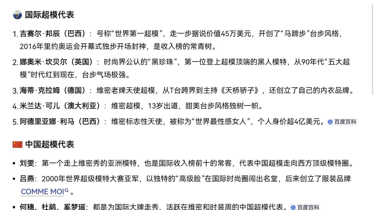 中国名模代表。