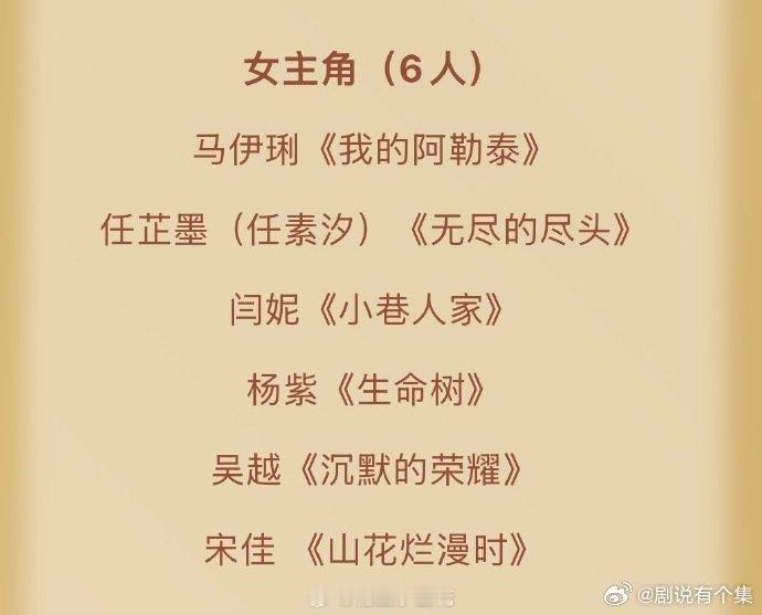金鹰奖最佳女主提名没有杨幂赵丽颖金鹰奖视后提名没有杨幂赵丽颖金鹰奖最佳女主角提名