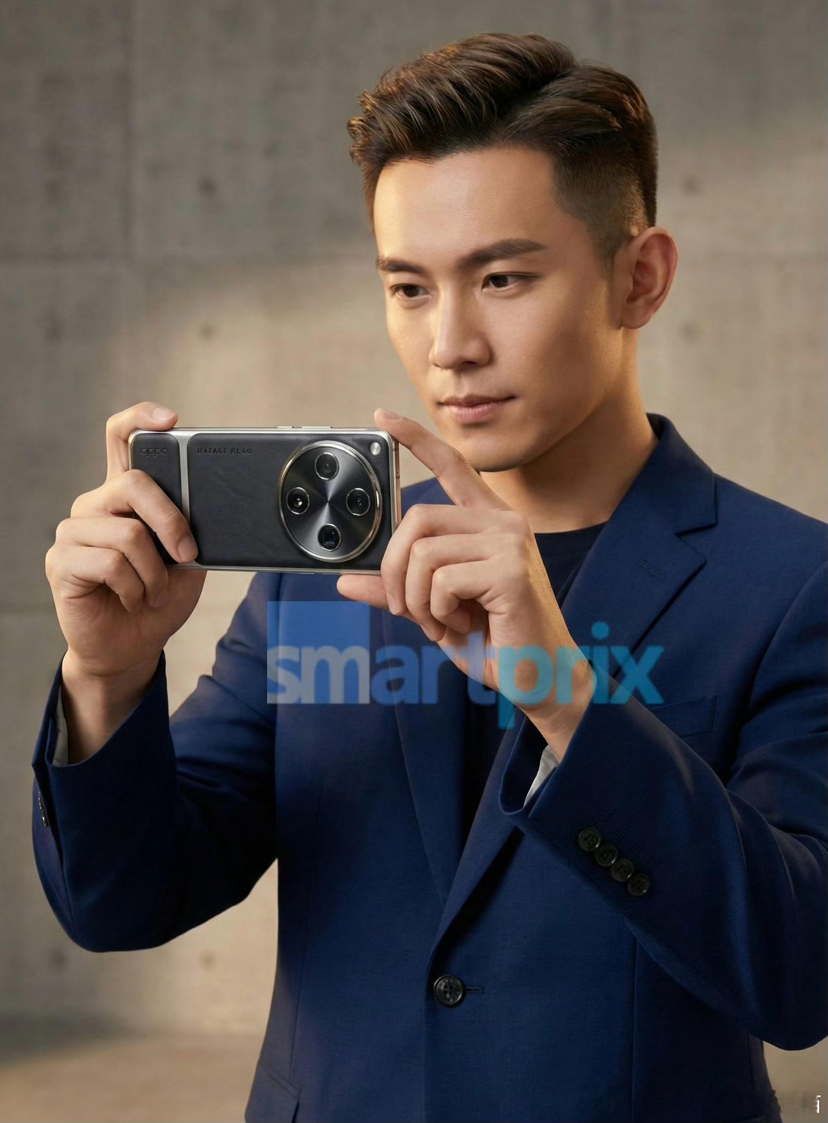 这是OPPO Find X9 Ultra真机渲染图？直边+直屏+后盖分割皮革设计