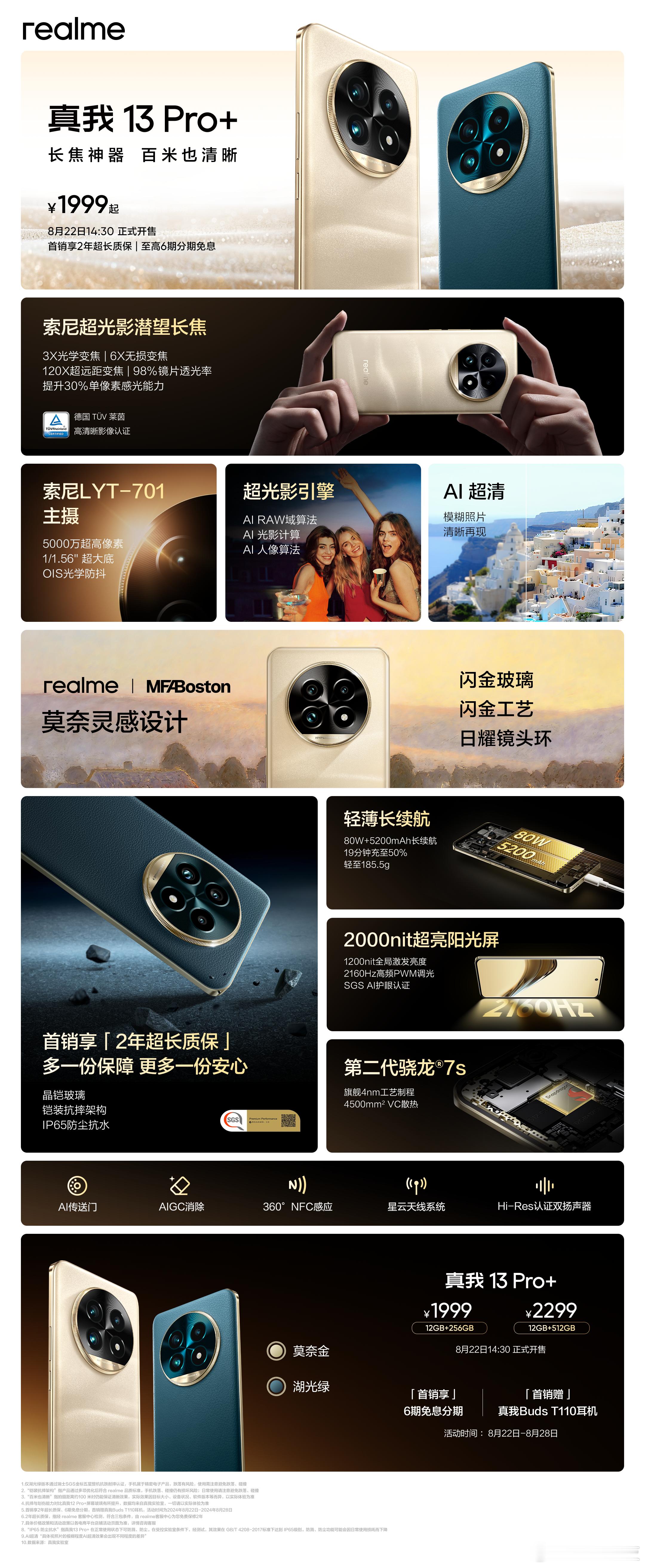 为感兴趣的绅士们送上一图看懂真我13 Pro+和真我 Buds T310[酷] 