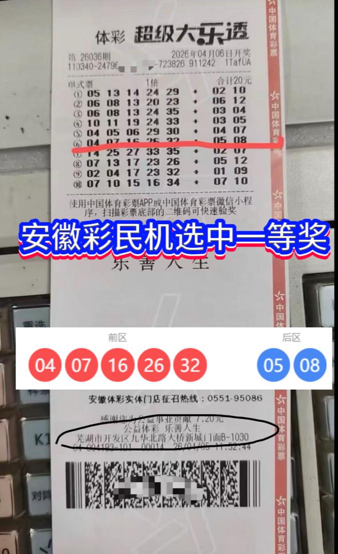 机选还是自选？大乐透629万大奖背后的真相。

4月6日，体彩大乐透第26036