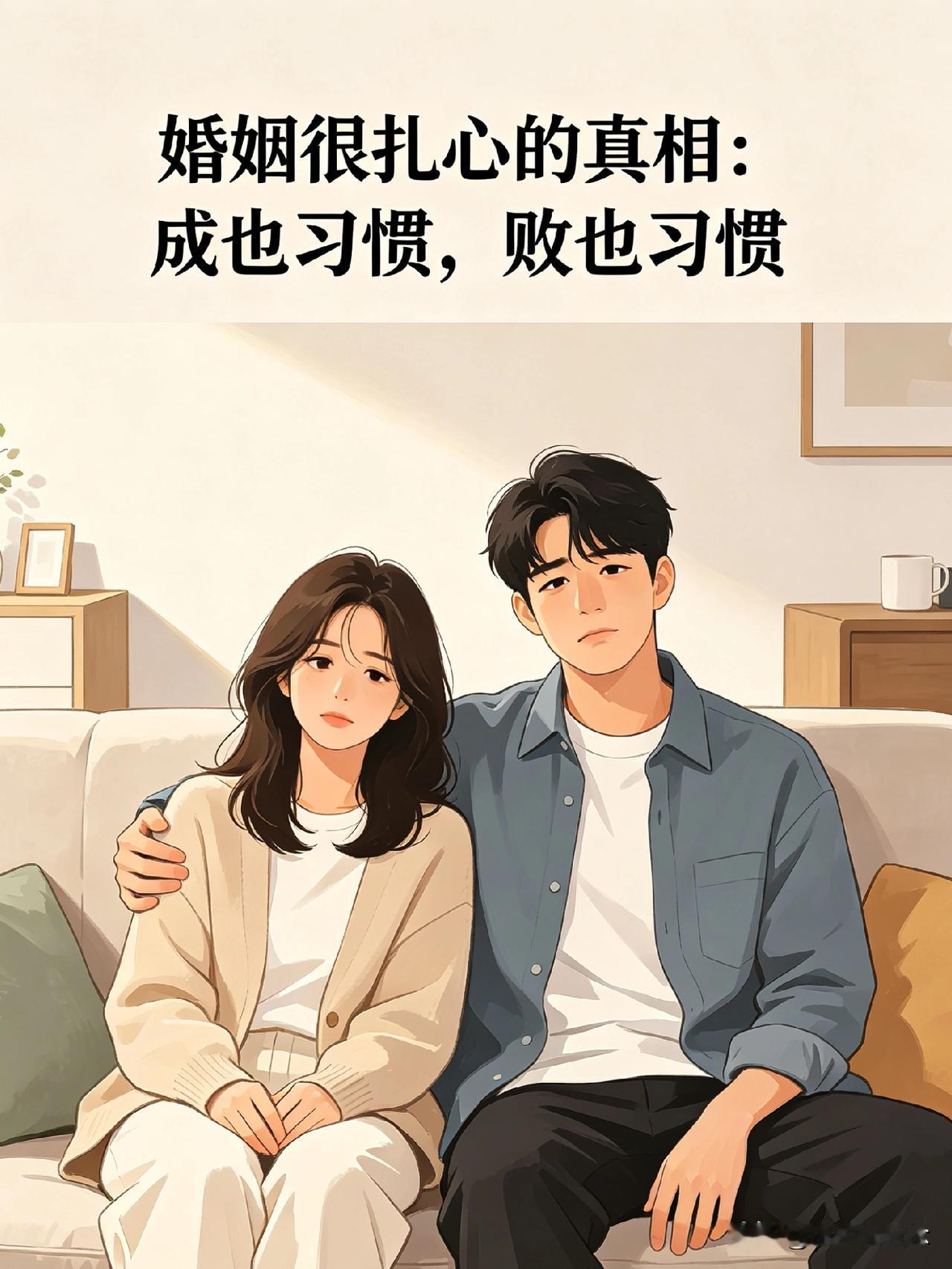 婚姻很扎心的真相：成也习惯，败也习惯

有人说，婚姻走到最后，输赢从来不是爱得有