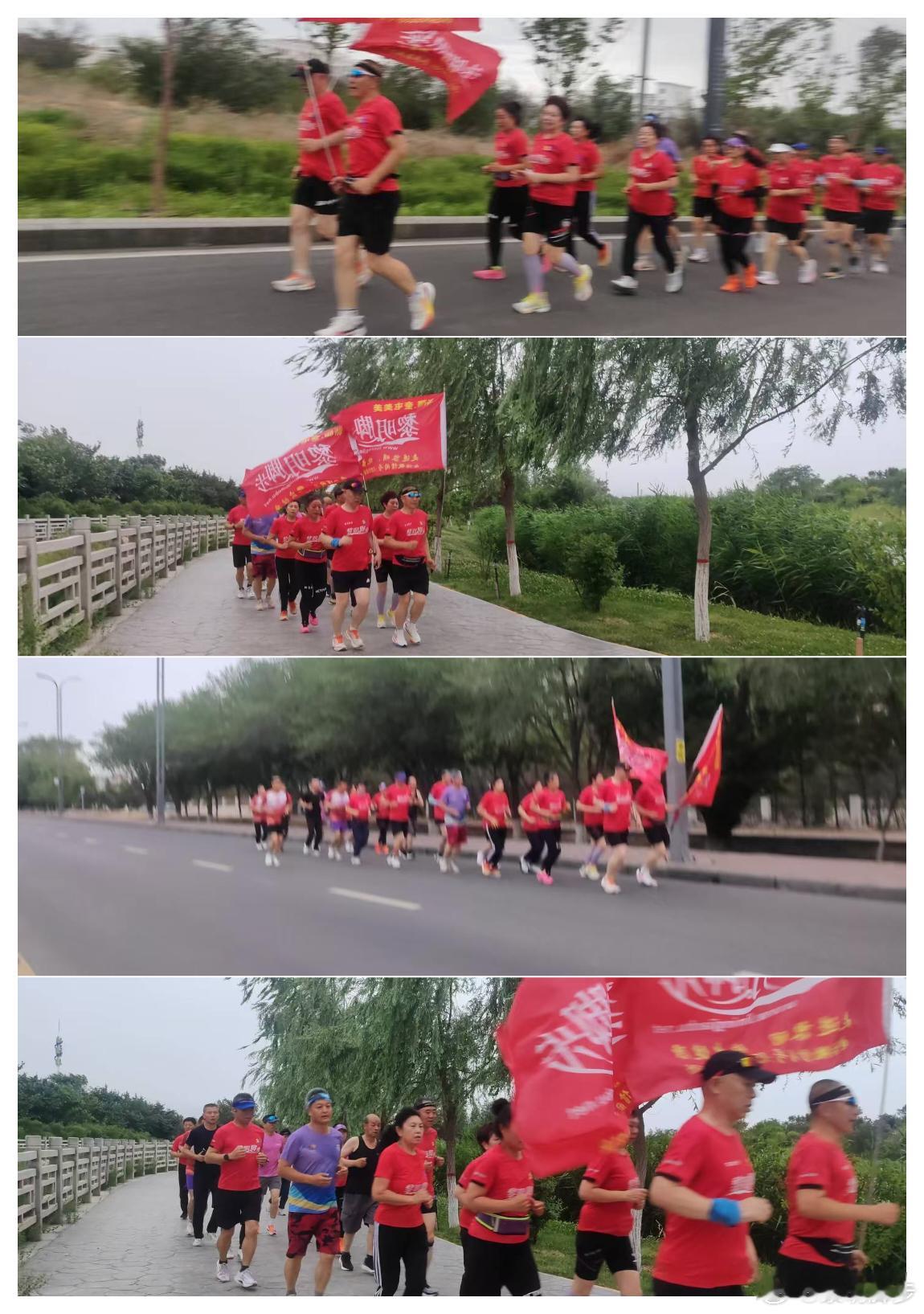 新疆.奎屯.美美黎明脚步周日团队活动日：迎着破晓晨光结伴开跑，林间清风拂面，花草