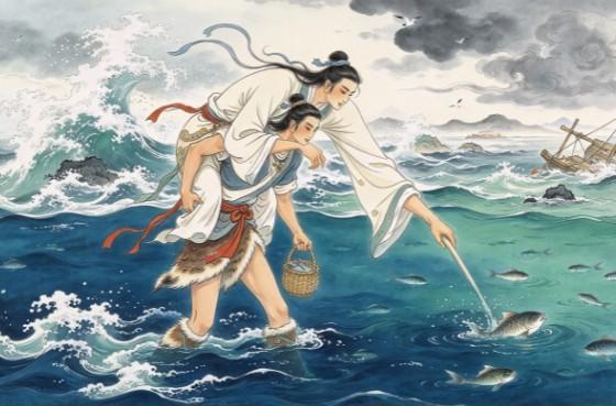 品读《山海经》661——《大荒西经》长胫国

原文：
西北海之外，赤水之东，有长