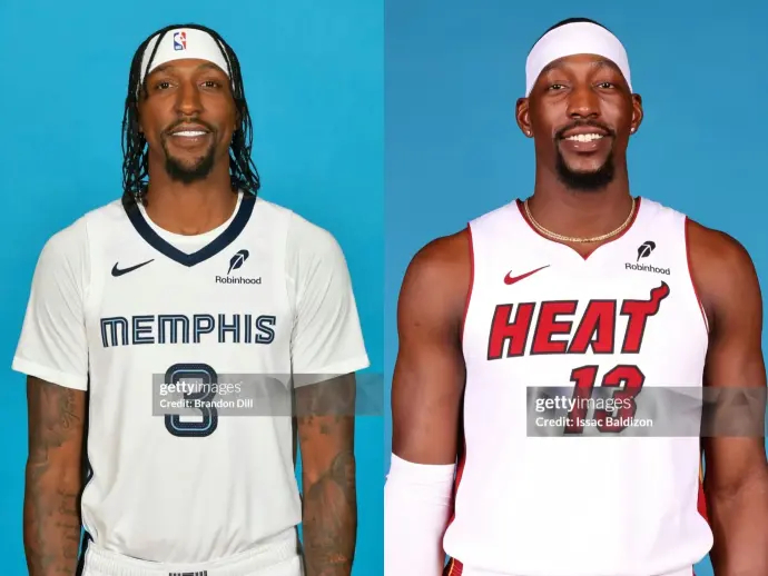 非亲缘关系，NBA长相最相似的两位球员：波普和阿德巴约。 