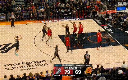 挡的结结实实，吉列斯皮的第一记三分命中开拓者vs太阳