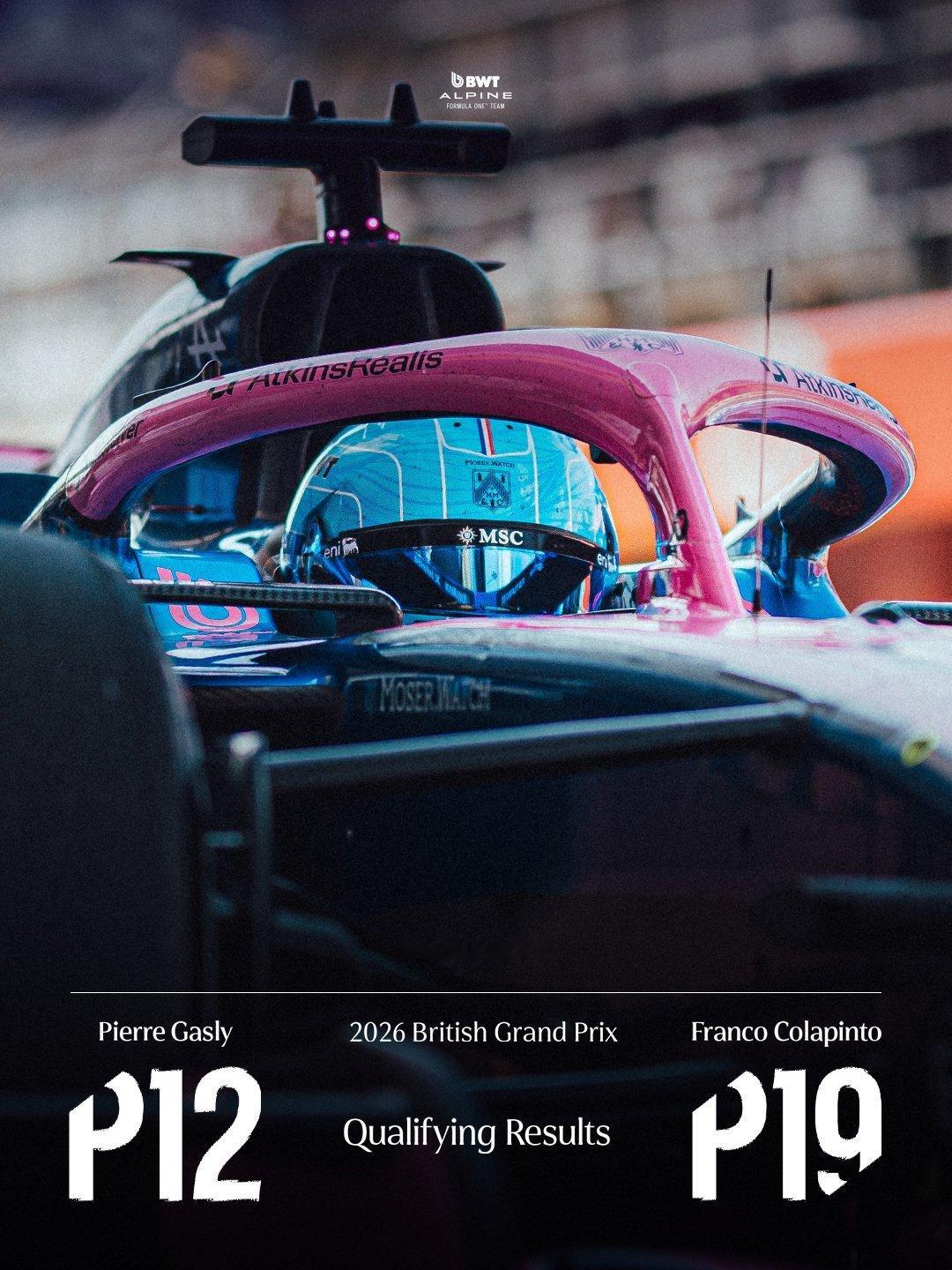 速度乏力➕阻挡罚退排位赛P12罚退三位发车2026F1英国大奖赛 正赛加斯利将从