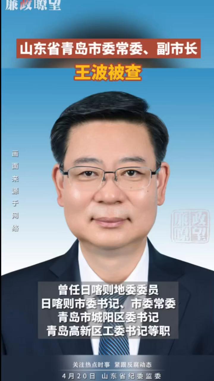 青岛市原市委常委，副市长王波缘何折戟沉沙，梦碎琴岛？
王波被查以后，最着急的莫过