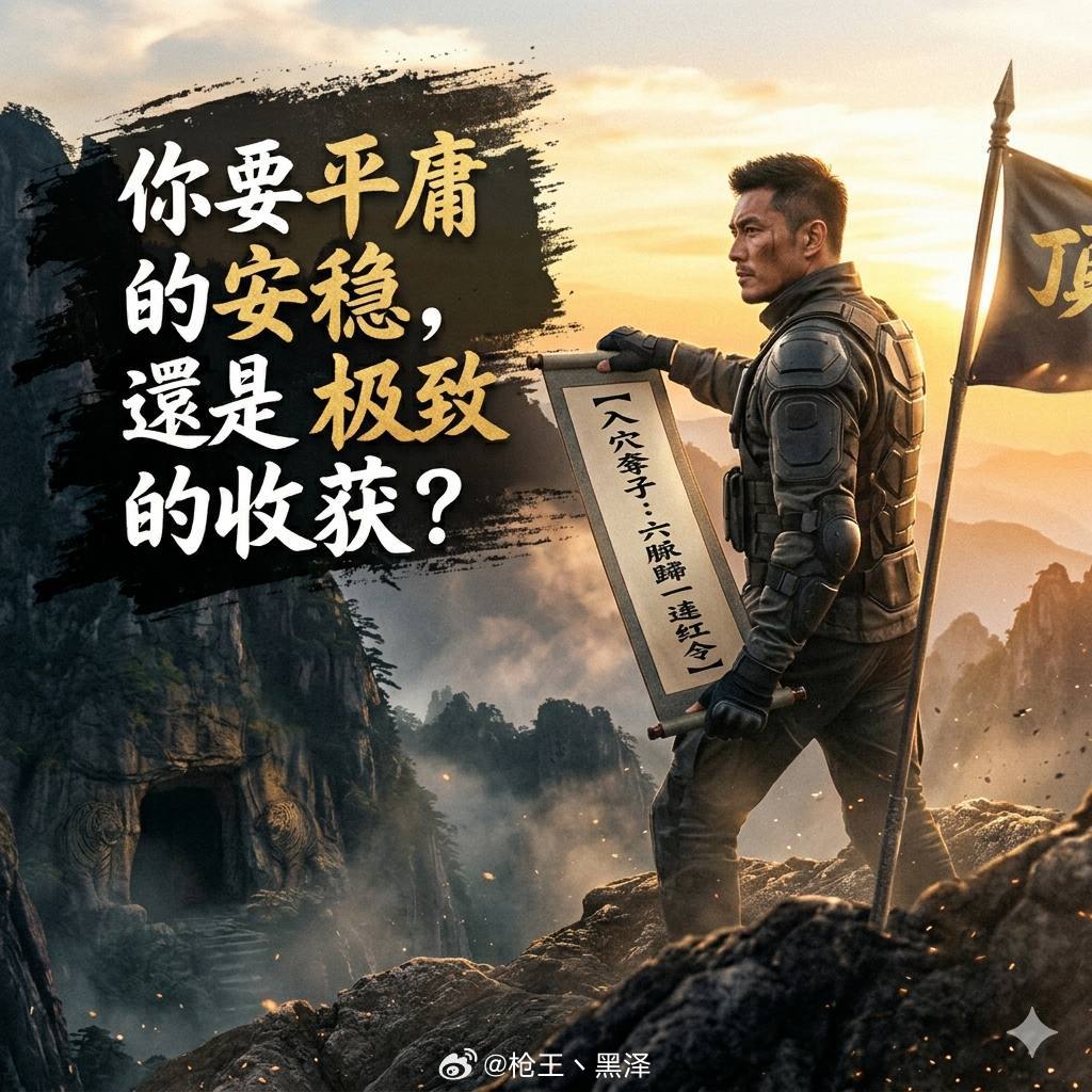 你要平庸的安稳，还是要极致的收获？今晚这单【入穴夺子：六脉归一连红令】送给兄弟们