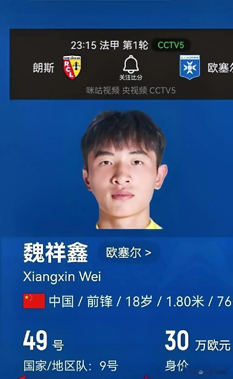 中国足球球迷有福了，终于可以在五大联赛看见中国球员的身影了！
本赛季刚加盟法甲欧