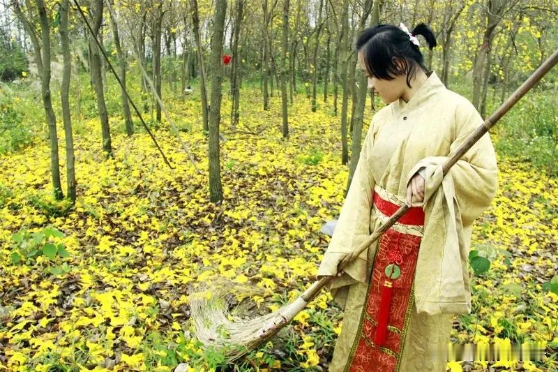 《七绝  西亭幽思》：
柳帘漫舞映飞霞，独卧西亭数落花。
任那昏鸦随意噪，依然细