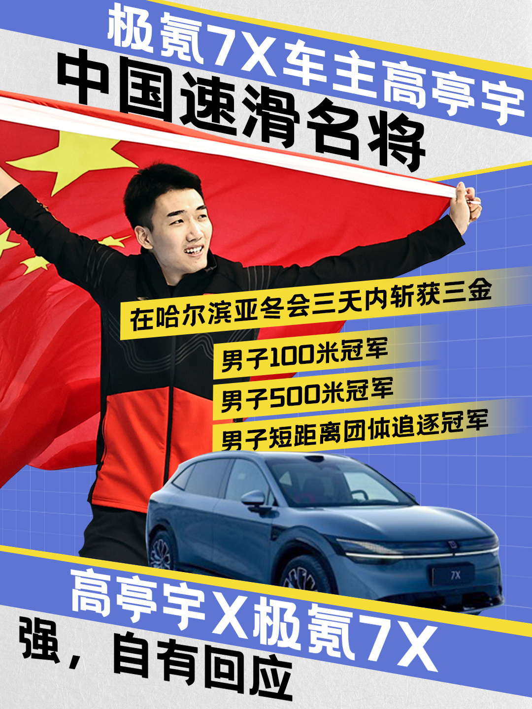 世界冠军都在用极氪 🎊令人瞩目的时刻！高亭宇喜提极氪7X，冠军与冠军座驾的相遇