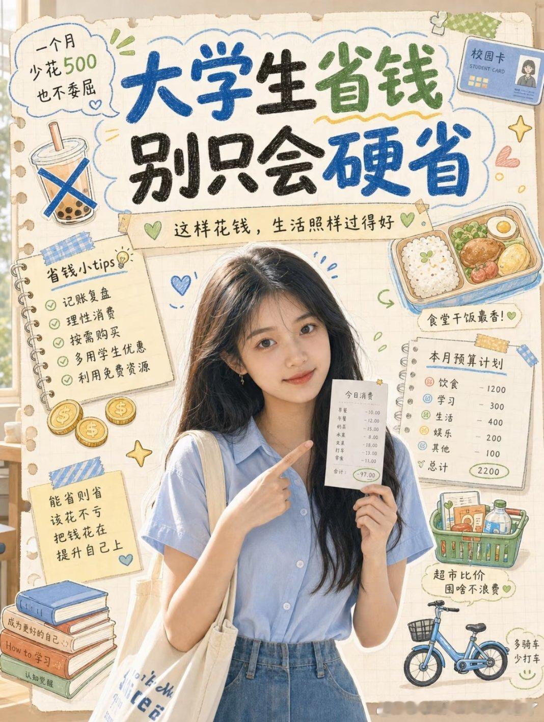 大学生一旦决定开始省钱当大学生真正下定决心省钱，消费模式直接迎来大反转。告别冲动