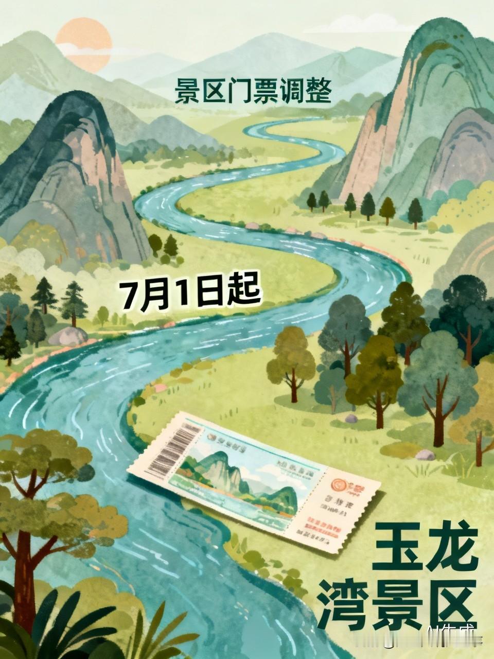 📍7月1日，昆明玉龙湾景区官宣门票要涨价了。
说实话，现在景区门票涨价挺常见，
