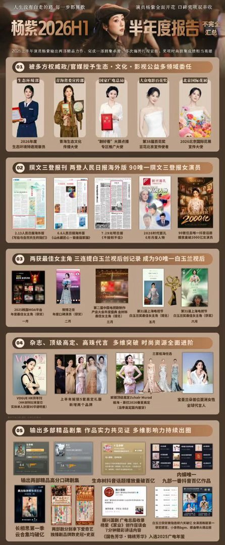 顶级国民实力派演员、爆剧女王、内娱招商的神，视后杨紫