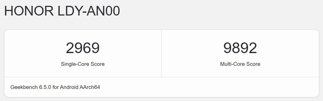 荣耀 Magic8 Pro Air 跑分来了单核 2969 分，多核 9892 