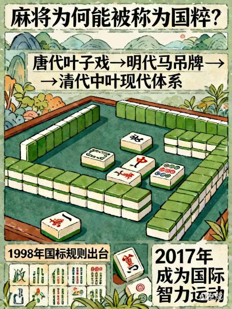 麻将为何能被称为国粹?
       从前我总以为麻将只是长辈茶余饭后凑局的消遣